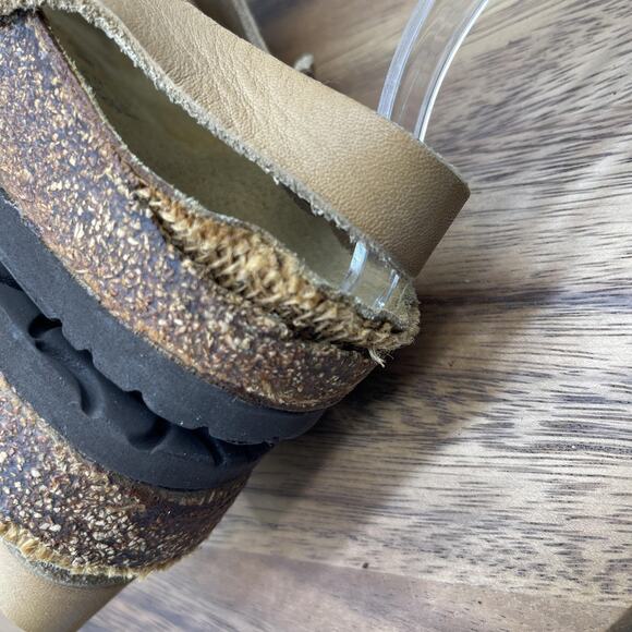 Birkenstock Sandals Womens Size 9 Tan Brown Leather Strappy Buckle Comfort Shoes - Picture 7 of 11